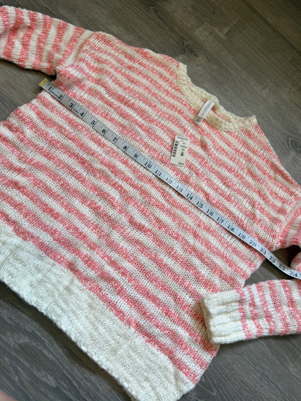 Aéropostale Cozy Striped Crewneck Sweater – Pink & White – Size S – NWT - Picture 7 of 9